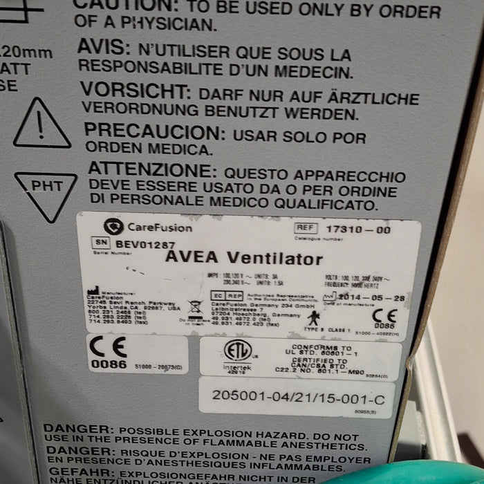 CareFusion CareFusion Avea Ventilator Respiratory reLink Medical