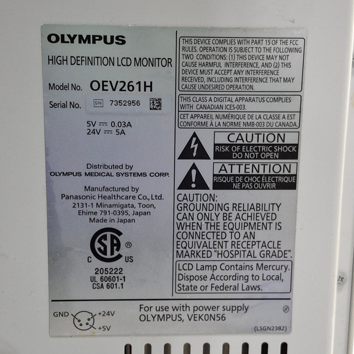 Olympus Olympus OEV261H 26" LCD Endoscopy Monitor Flexible Endoscopy reLink Medical