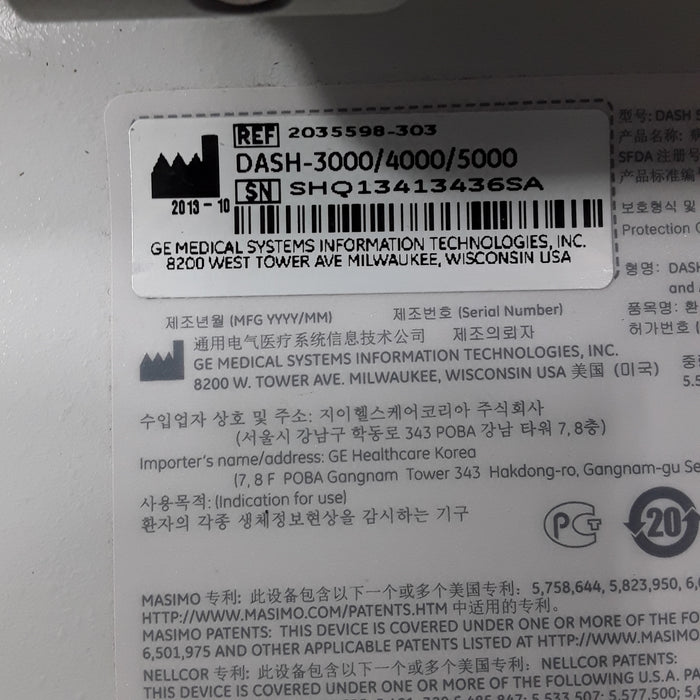 GE Healthcare GE Healthcare Dash 5000 - GE/Nellcor SpO2 Patient Monitor Patient Monitors reLink Medical