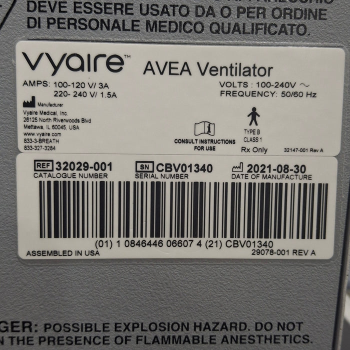 CareFusion CareFusion Avea Ventilator Respiratory reLink Medical