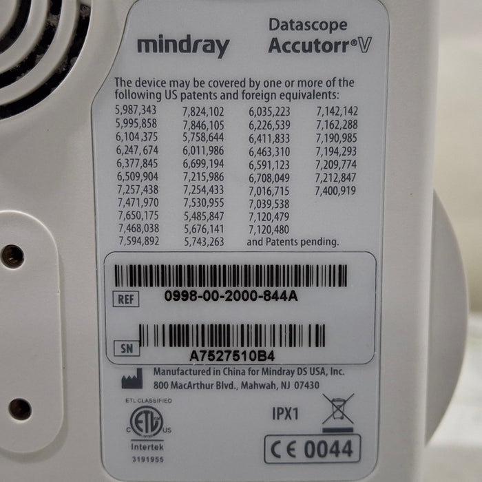 Mindray Mindray Datascope Accutorr V Vital Signs Monitor Patient Monitors reLink Medical