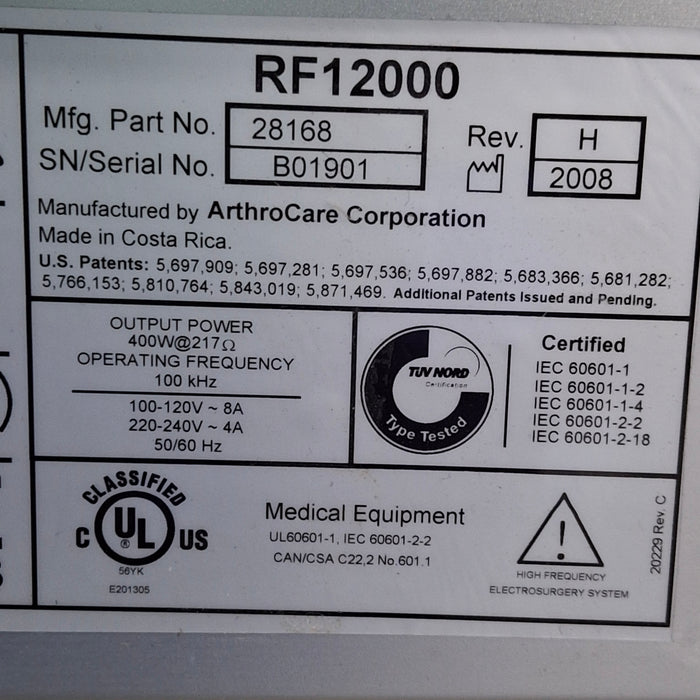 ArthroCare Corporation ArthroCare Corporation Quantum 2 Electrosurgical Unit Electrosurgical Units reLink Medical