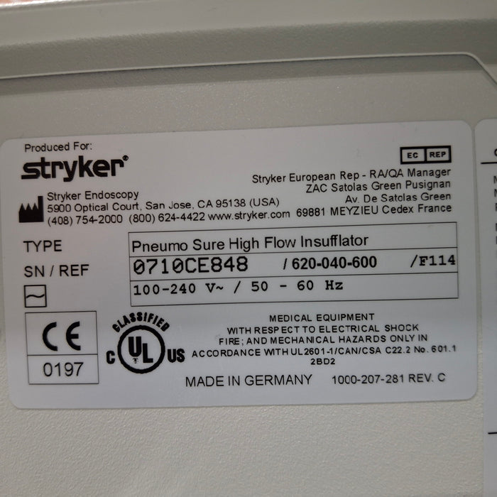 Stryker Stryker 45L Pneumo Sure XL Insufflator Rigid Endoscopy reLink Medical