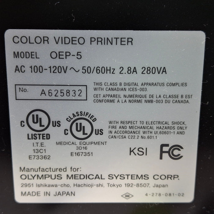Olympus Olympus OEP-5 Color Video Printer Flexible Endoscopy reLink Medical