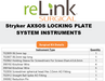 Stryker Stryker AxSOS Locking Plate System Surgical Sets reLink Medical