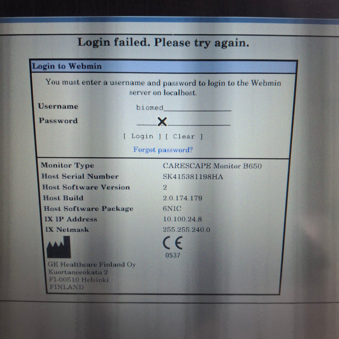 GE Healthcare GE Healthcare Carescape B650 Neonatal Care Patient Monitor Patient Monitors reLink Medical