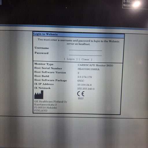 GE Healthcare GE Healthcare Carescape B650 Neonatal Care Patient Monitor Patient Monitors reLink Medical