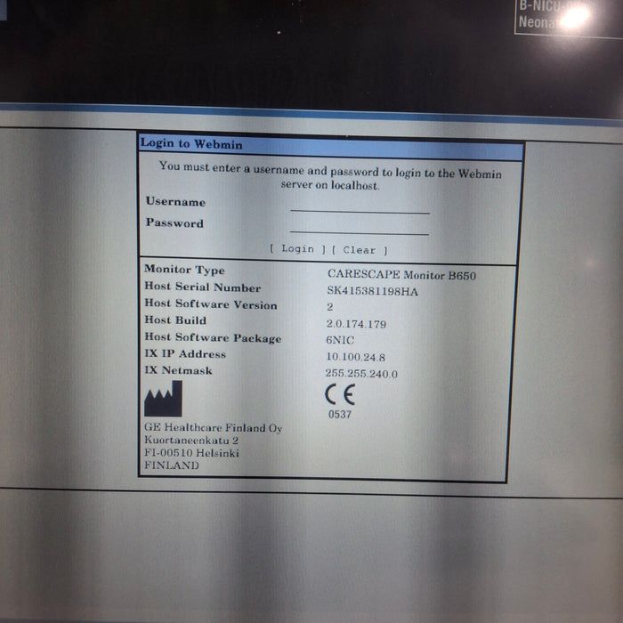 GE Healthcare GE Healthcare Carescape B650 Neonatal Care Patient Monitor Patient Monitors reLink Medical