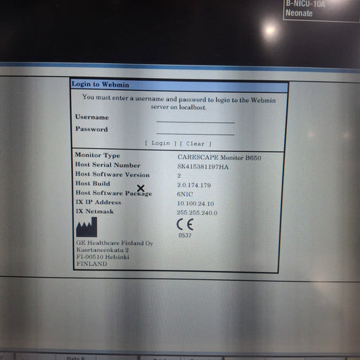 GE Healthcare GE Healthcare Carescape B650 Neonatal Care Patient Monitor Patient Monitors reLink Medical