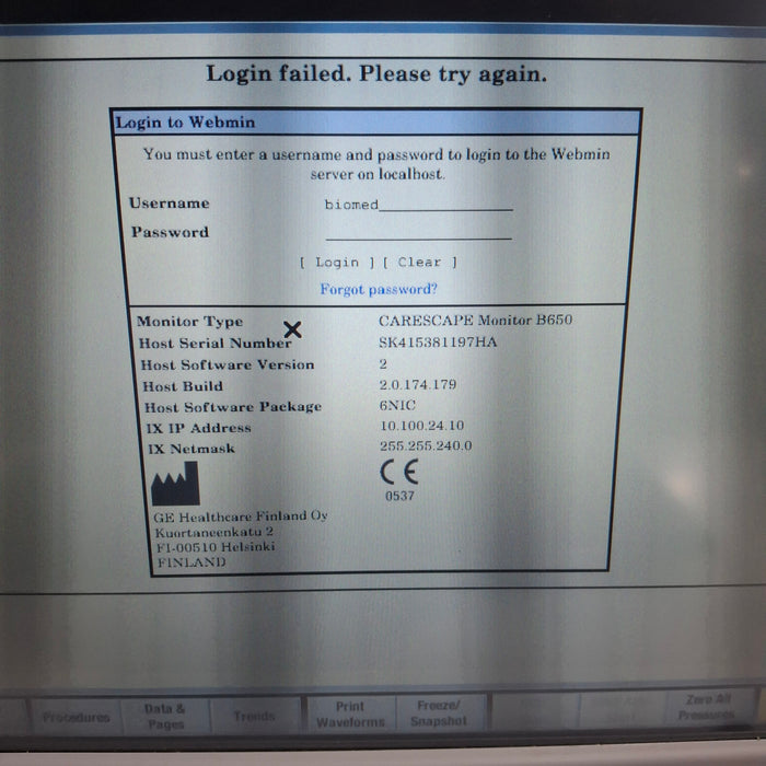 GE Healthcare GE Healthcare Carescape B650 Neonatal Care Patient Monitor Patient Monitors reLink Medical