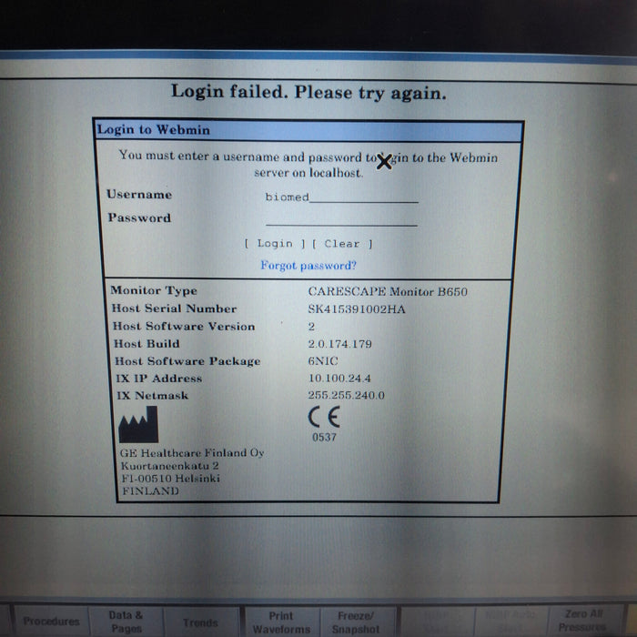 GE Healthcare GE Healthcare Carescape B650 Neonatal Care Patient Monitor Patient Monitors reLink Medical