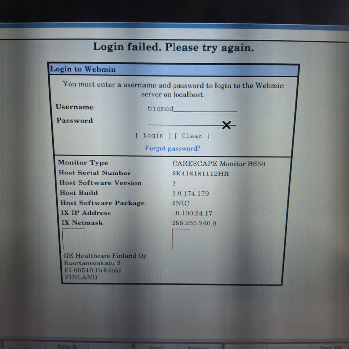 GE Healthcare GE Healthcare Carescape B650 Neonatal Care Patient Monitor Patient Monitors reLink Medical