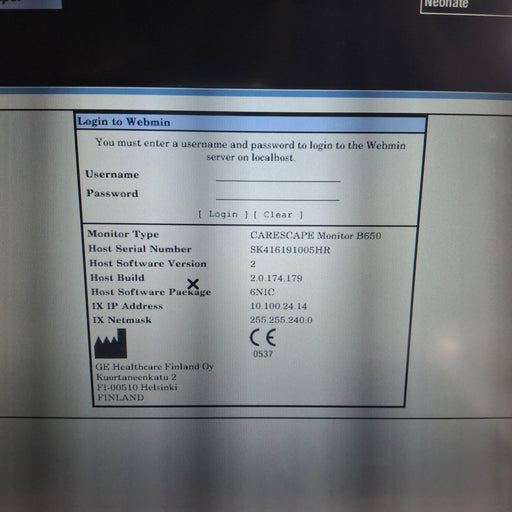 GE Healthcare GE Healthcare Carescape B650 Neonatal Care Patient Monitor Patient Monitors reLink Medical
