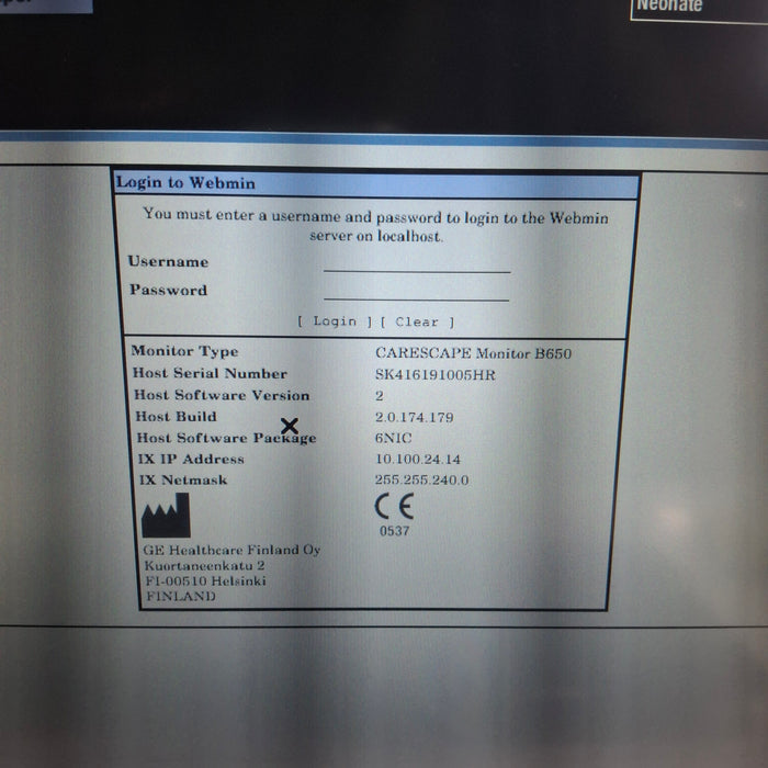 GE Healthcare GE Healthcare Carescape B650 Neonatal Care Patient Monitor Patient Monitors reLink Medical