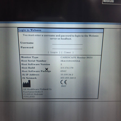 GE Healthcare GE Healthcare Carescape B650 Neonatal Care Patient Monitor Patient Monitors reLink Medical