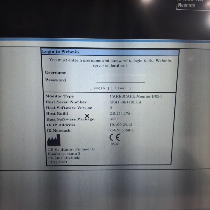 GE Healthcare GE Healthcare Carescape B650 Neonatal Care Patient Monitor Patient Monitors reLink Medical