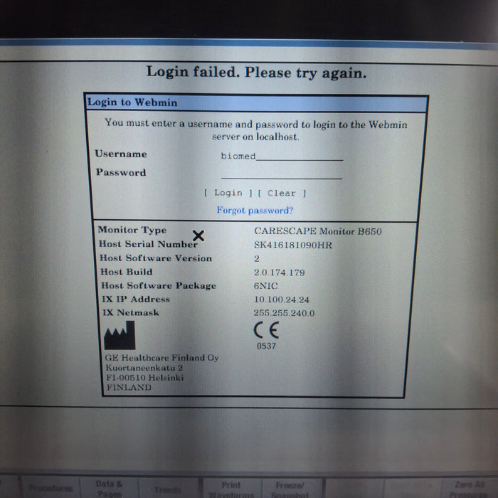 GE Healthcare GE Healthcare Carescape B650 Neonatal Care Patient Monitor Patient Monitors reLink Medical