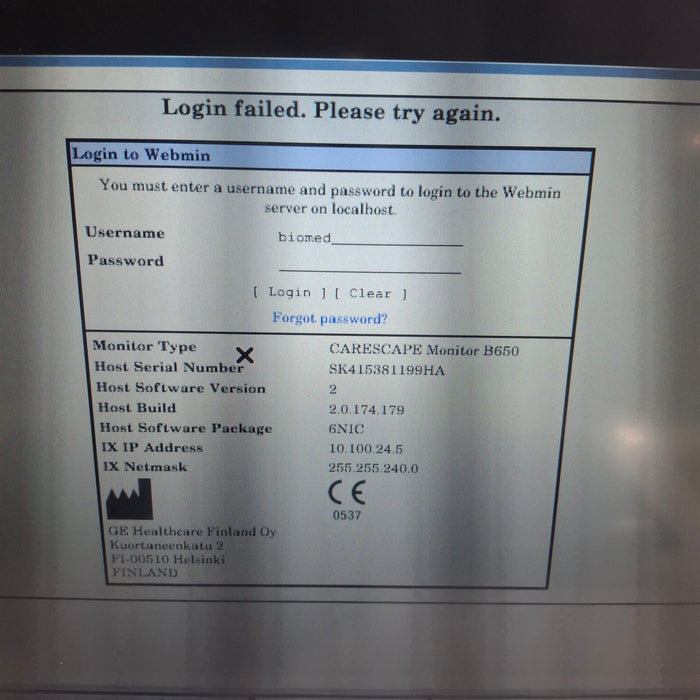 GE Healthcare GE Healthcare Carescape B650 Neonatal Care Patient Monitor Patient Monitors reLink Medical