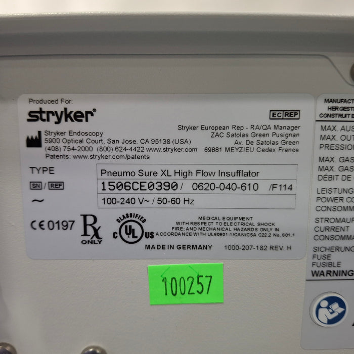 Stryker Stryker 45L Pneumo Sure XL Insufflator Rigid Endoscopy reLink Medical