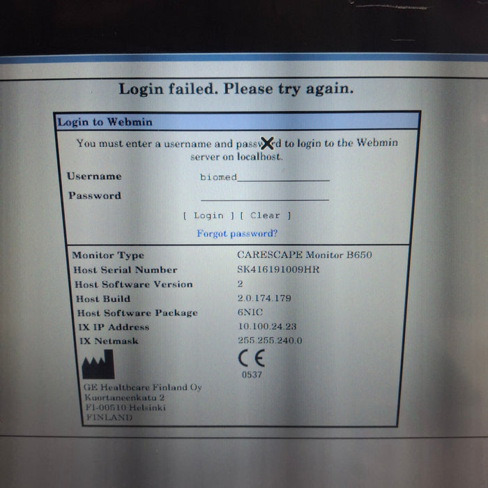 GE Healthcare GE Healthcare Carescape B650 Neonatal Care Patient Monitor Patient Monitors reLink Medical