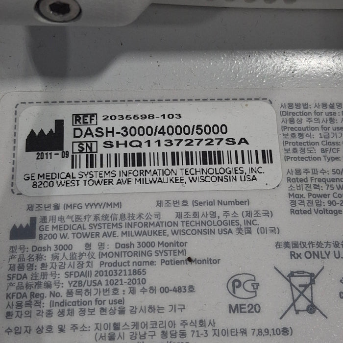 GE Healthcare GE Healthcare Dash 3000 - GE/Nellcor SpO2 Patient Monitor Patient Monitors reLink Medical