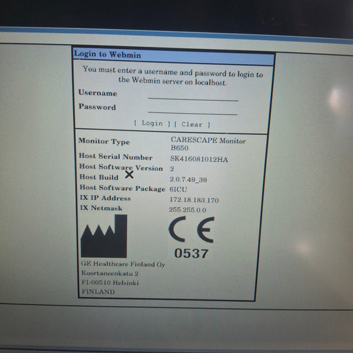 GE Healthcare GE Healthcare Carescape B650 Critical Care Patient Monitor Patient Monitors reLink Medical