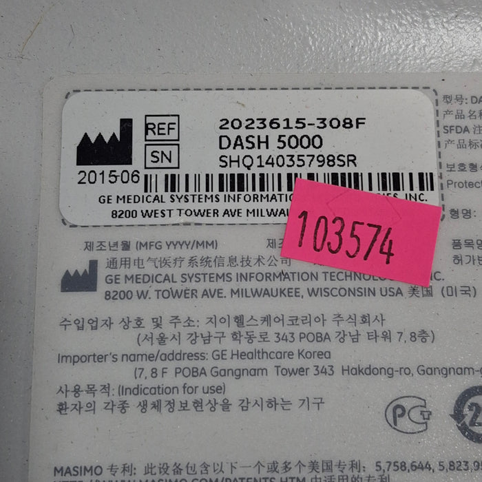 GE Healthcare GE Healthcare Dash 5000 - GE/Nellcor SpO2 Patient Monitor Patient Monitors reLink Medical