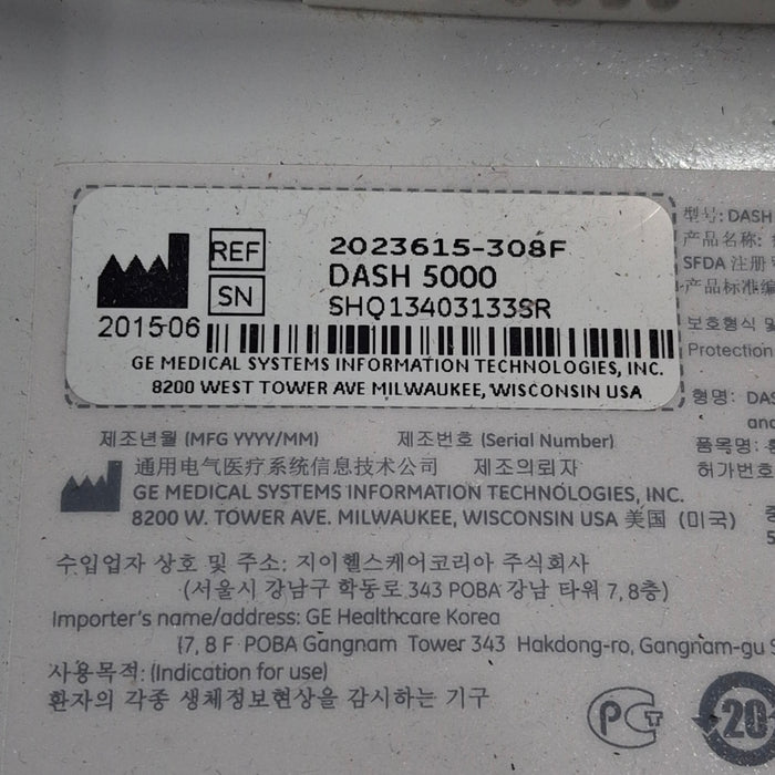 GE Healthcare GE Healthcare Dash 5000 - GE/Nellcor SpO2 Patient Monitor Patient Monitors reLink Medical