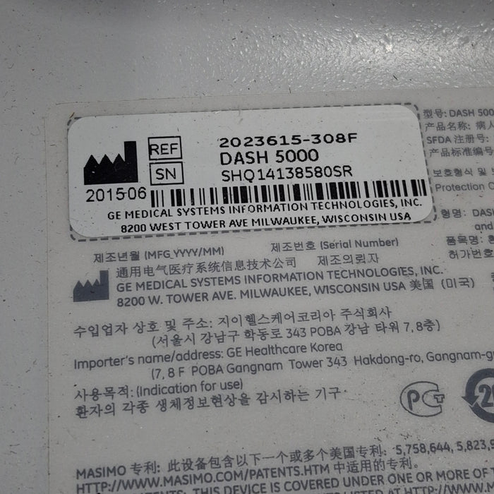 GE Healthcare GE Healthcare Dash 5000 - GE/Nellcor SpO2 Patient Monitor Patient Monitors reLink Medical