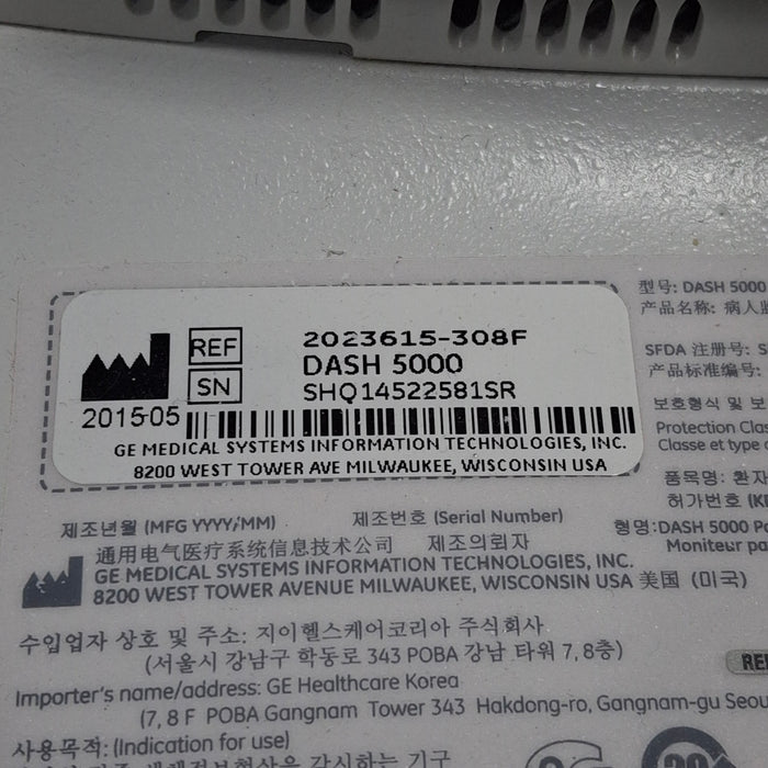 GE Healthcare GE Healthcare Dash 5000 - GE/Nellcor SpO2 Patient Monitor Patient Monitors reLink Medical