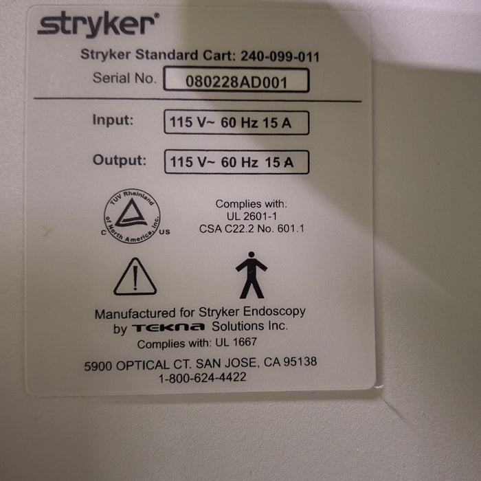 Stryker Stryker 240-099-011 Standard Cart Medical Furniture reLink Medical