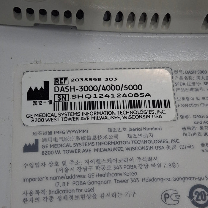 GE Healthcare GE Healthcare Dash 5000 - GE/Nellcor SpO2 Patient Monitor Patient Monitors reLink Medical