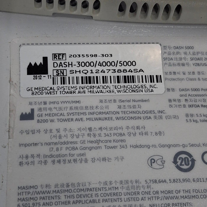 GE Healthcare GE Healthcare Dash 5000 - GE/Nellcor SpO2 Patient Monitor Patient Monitors reLink Medical