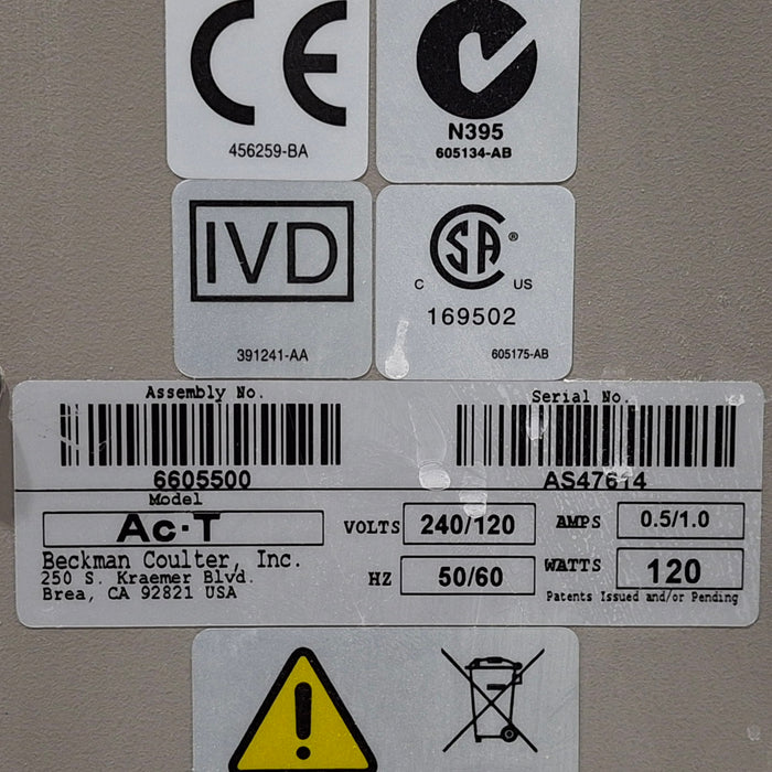 Beckman Coulter, Inc. Beckman Coulter AC-T Hematology Analyzer Clinical Lab Clinical Lab reLink Medical