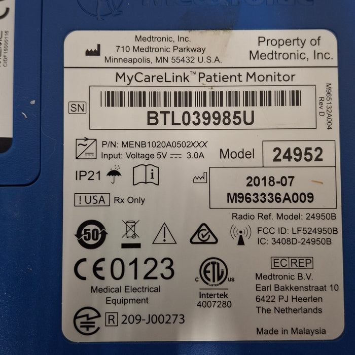 Medtronic Medtronic MyCareLink Patient Monitor Patient Monitors reLink Medical