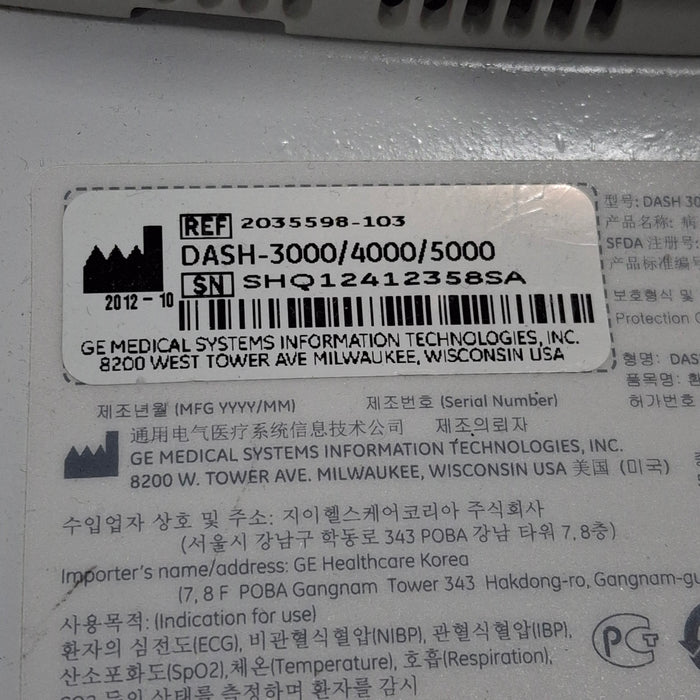 GE Healthcare GE Healthcare Dash 3000 - GE/Nellcor SpO2 Patient Monitor Patient Monitors reLink Medical