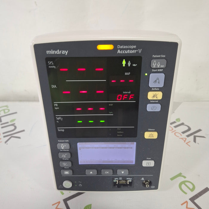 Mindray Mindray Datascope Accutorr V Vital Signs Monitor Patient Monitors reLink Medical