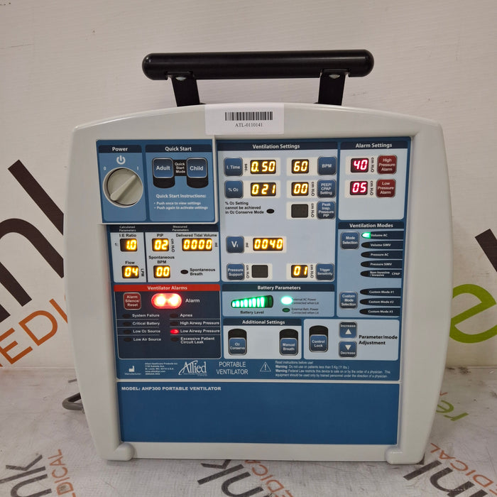 Allied Healthcare Products Allied Healthcare Products AHP300 Portable Ventilator Respiratory reLink Medical