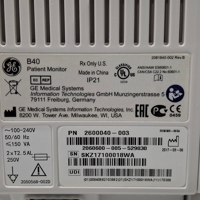 GE Healthcare GE Healthcare B40 Patient Monitor Patient Monitors reLink Medical