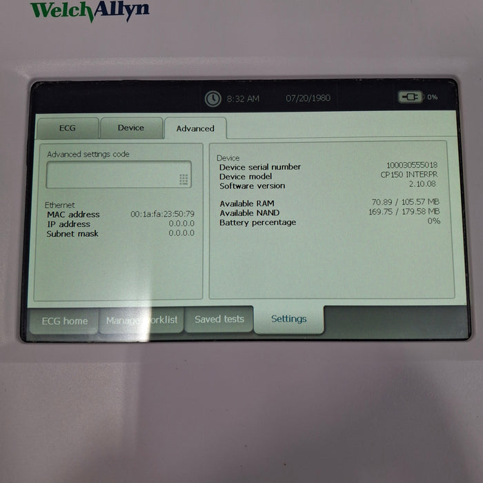 Welch Allyn Welch Allyn CP150 ECG Cardiology reLink Medical
