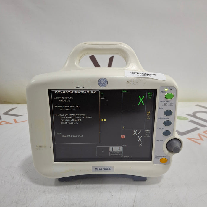 GE Healthcare Dash 3000 - Masimo SpO2 Patient Monitor