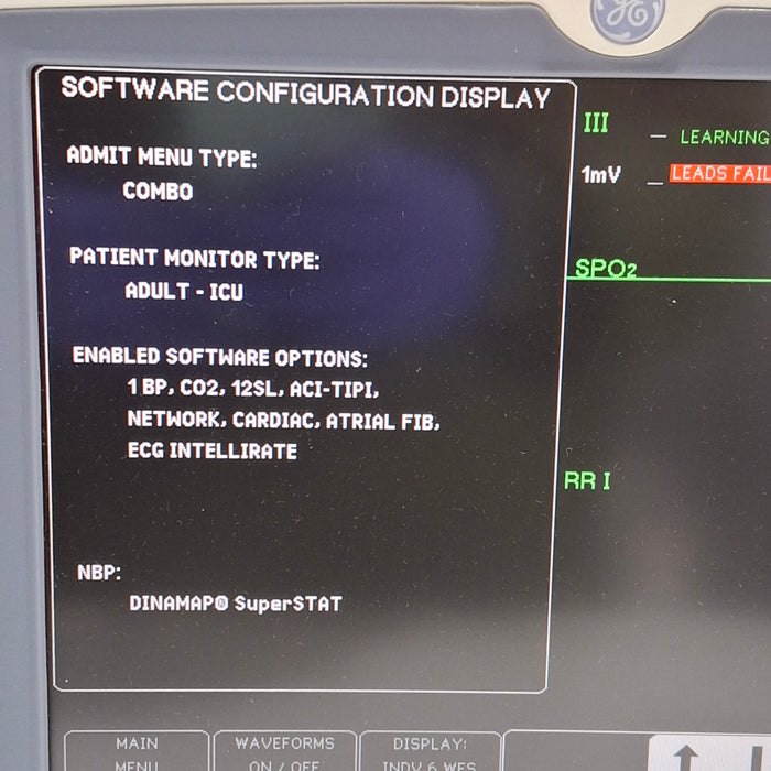 GE Healthcare Dash 5000 - Masimo SpO2 Patient Monitor