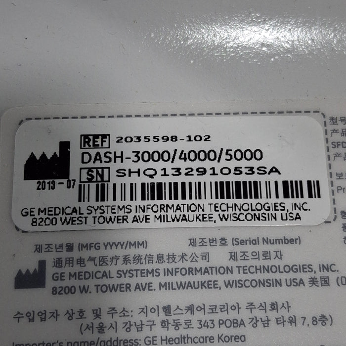 GE Healthcare GE Healthcare Dash 3000 - Masimo SpO2 Patient Monitor Patient Monitors reLink Medical