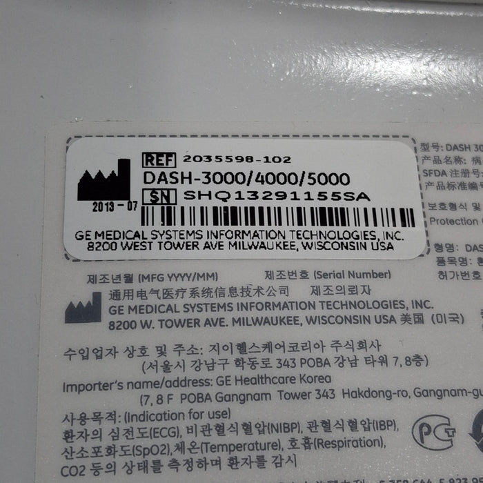 GE Healthcare GE Healthcare Dash 3000 - Masimo SpO2 Patient Monitor Patient Monitors reLink Medical