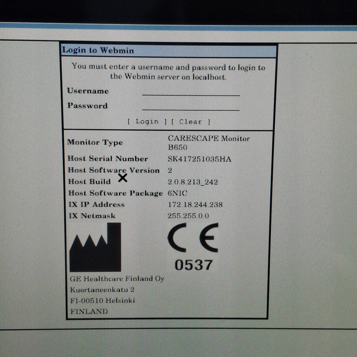 GE Healthcare GE Healthcare Carescape B650 Neonatal Care Patient Monitor Patient Monitors reLink Medical