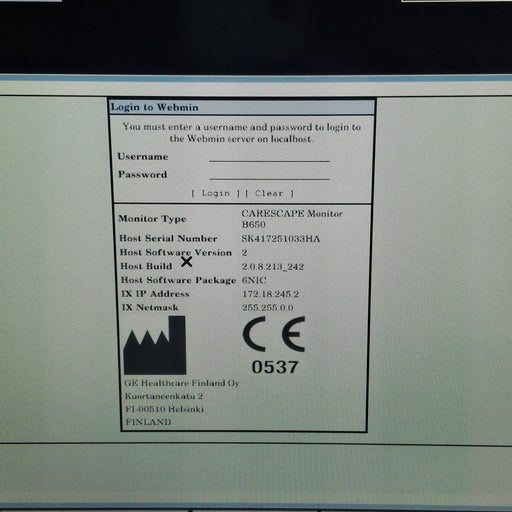 GE Healthcare GE Healthcare Carescape B650 Neonatal Care Patient Monitor Patient Monitors reLink Medical