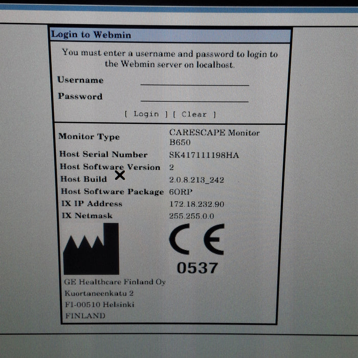 GE Healthcare GE Healthcare Carescape B650 Anesthesia Care Patient Monitor Patient Monitors reLink Medical