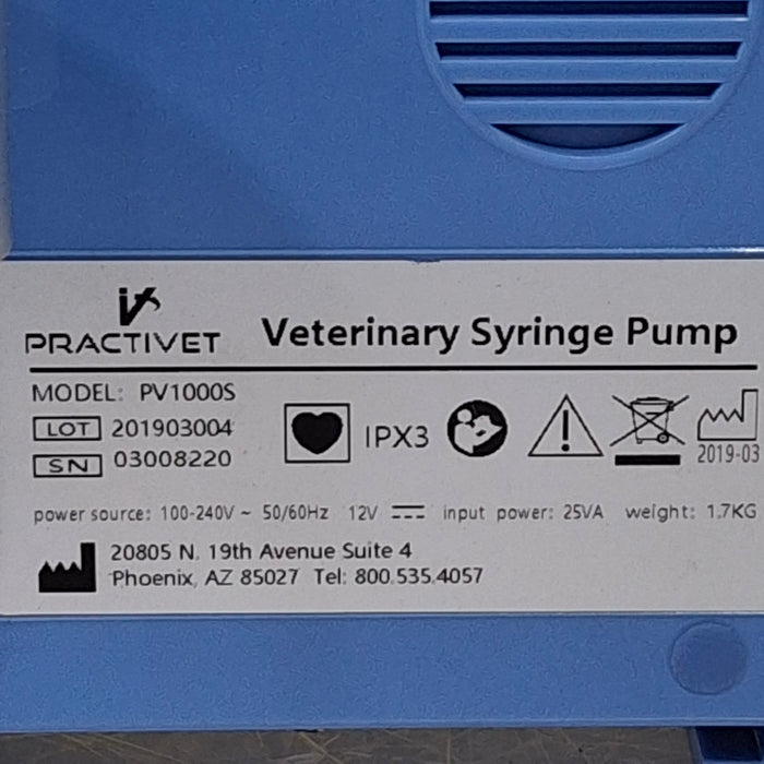 Practivet Practivet PV1000S Syringe Pump Infusion Pump reLink Medical