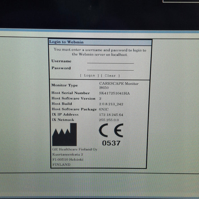 GE Healthcare GE Healthcare Carescape B650 Neonatal Care Patient Monitor Patient Monitors reLink Medical