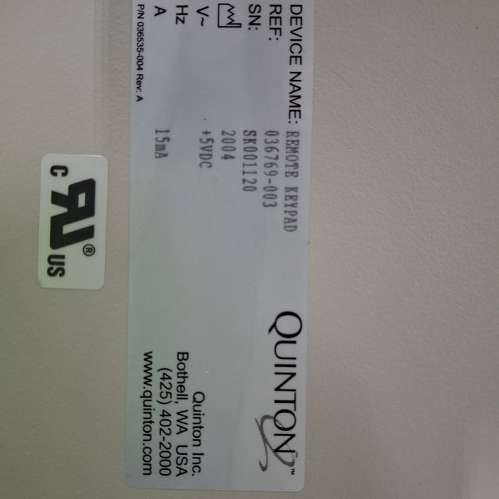 Quinton Quinton 036769-003 Remote Keypad Cardiology reLink Medical